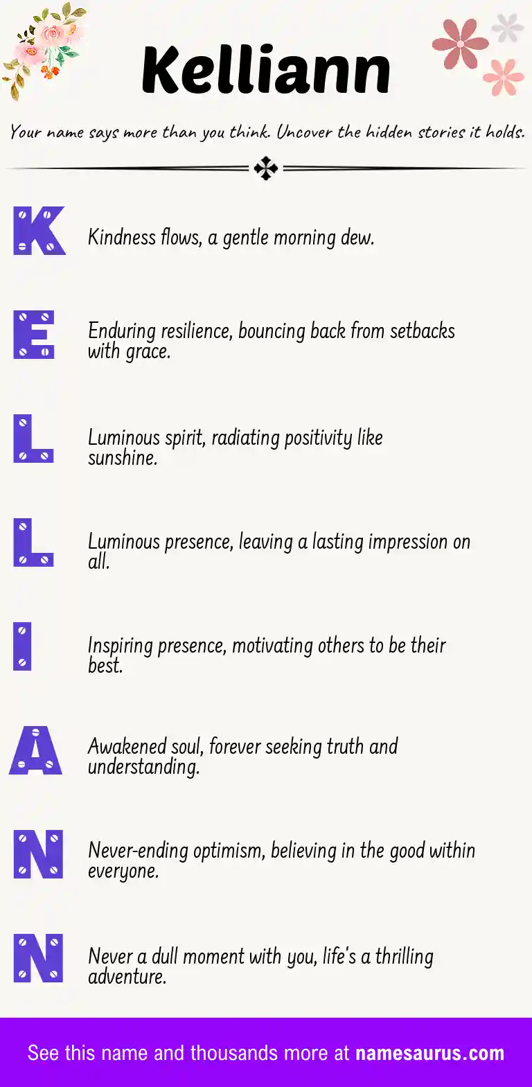 Acrostic poem about Kelliann.