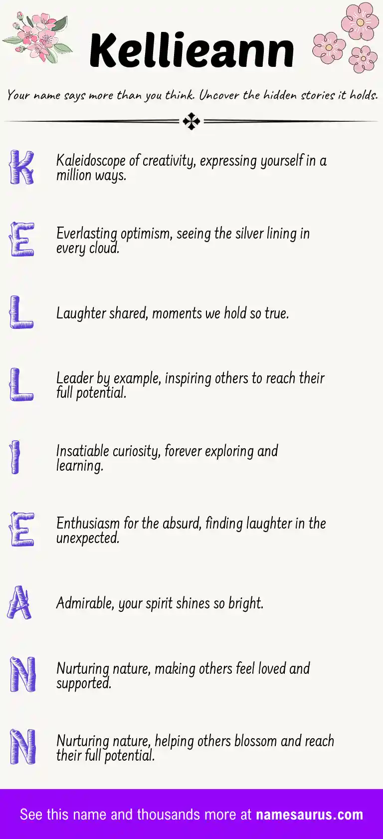 Acrostic poem about Kellieann.