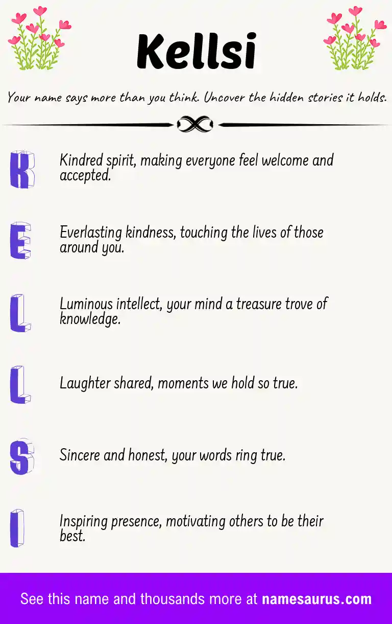 Acrostic poem about Kellsi.