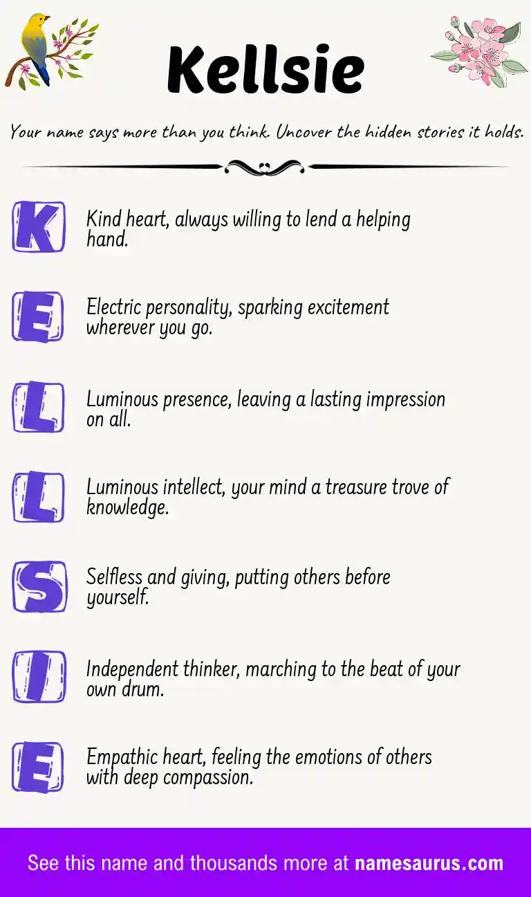Acrostic poem about Kellsie.