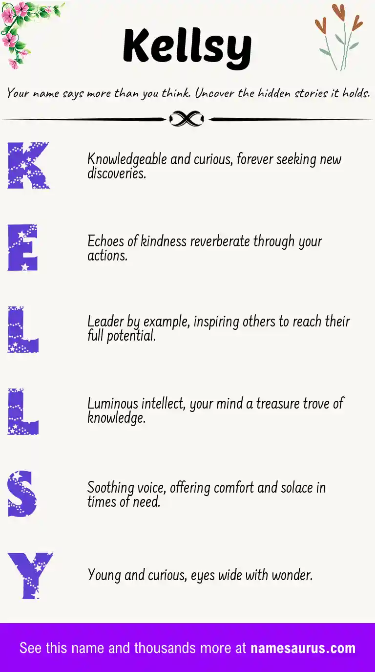 Acrostic poem about Kellsy.