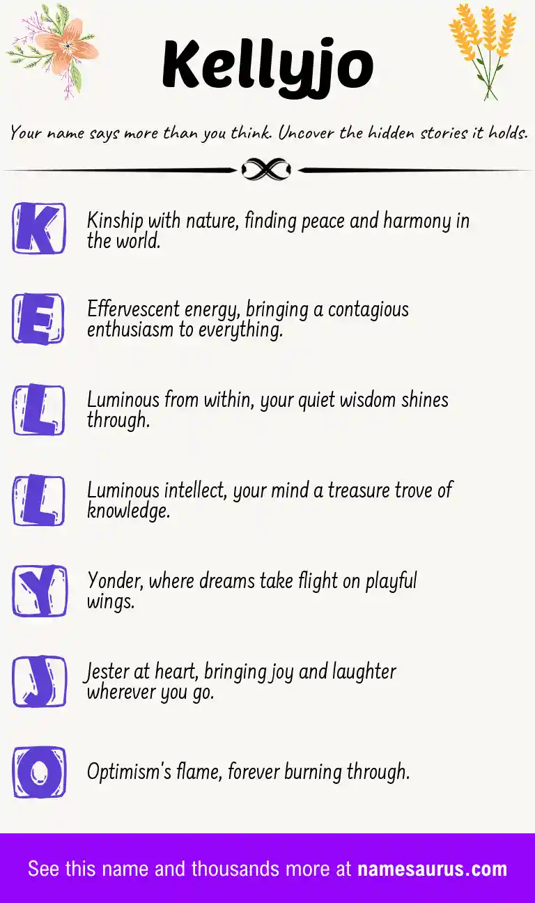 Acrostic poem about Kellyjo.