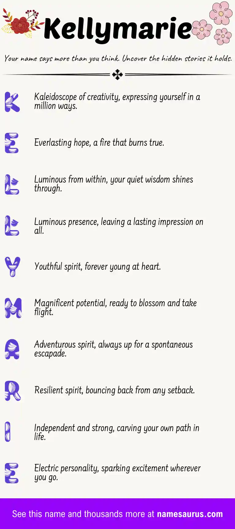 Acrostic poem about Kellymarie.