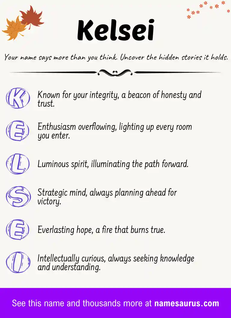 Acrostic poem about Kelsei.