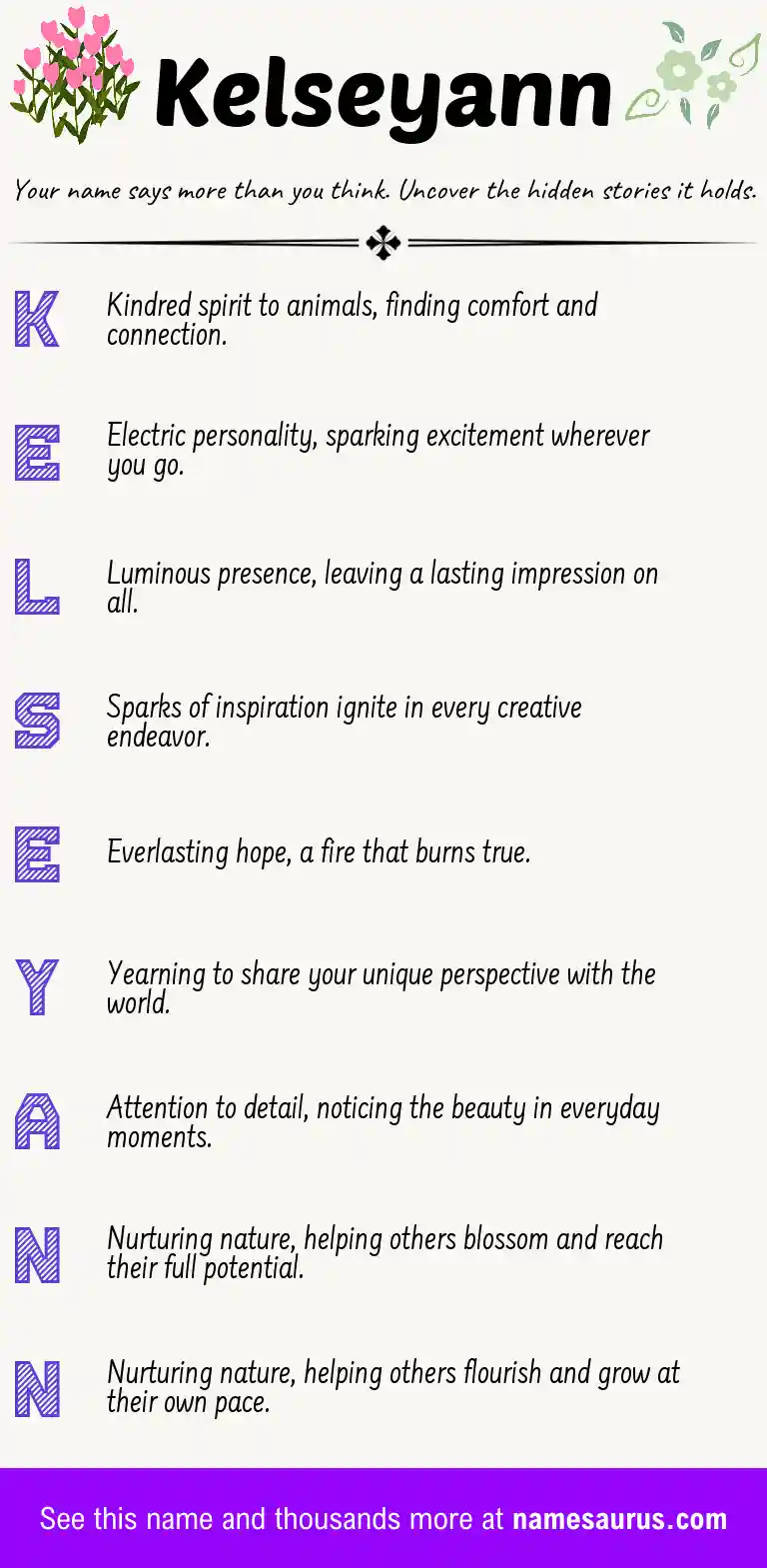 Acrostic poem about Kelseyann.