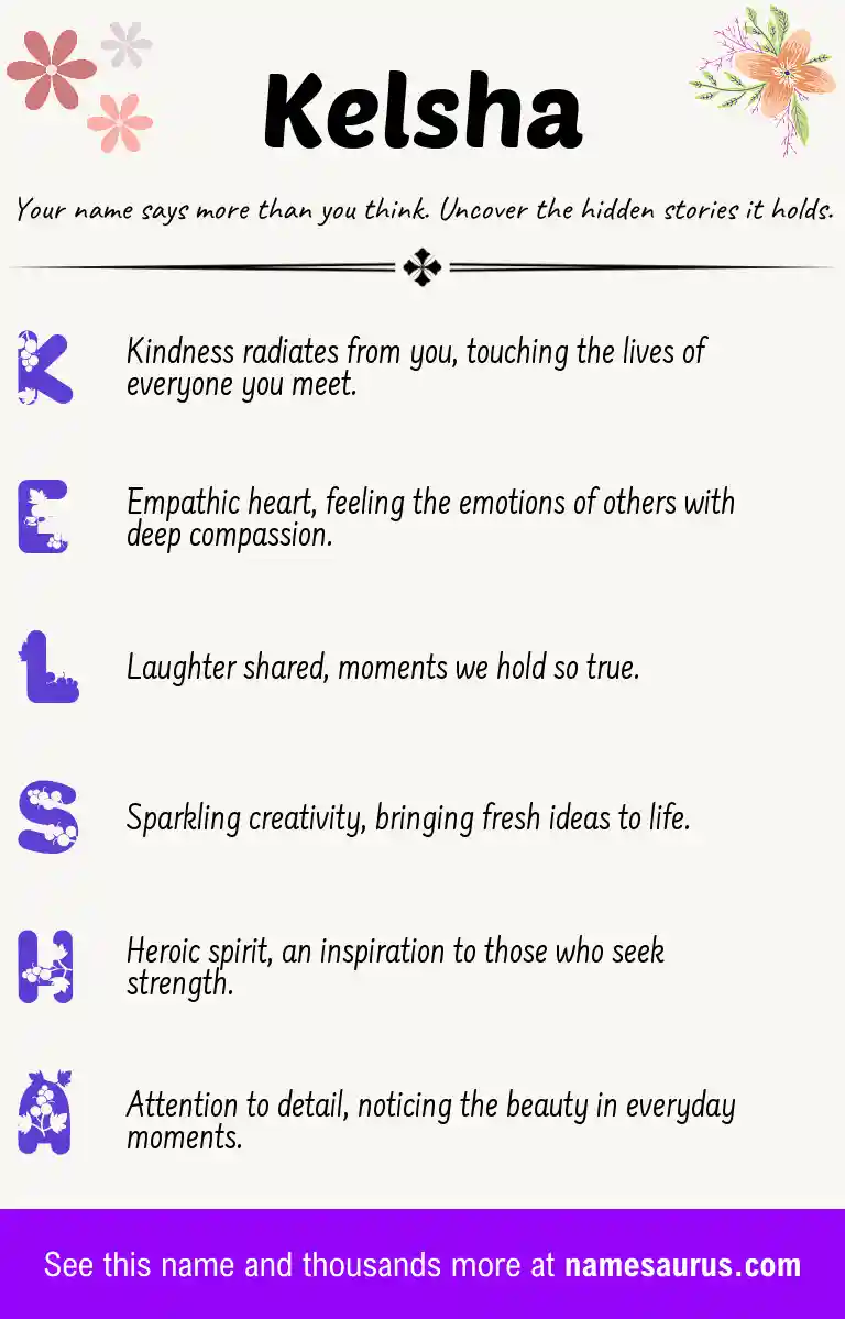 Acrostic poem about Kelsha.