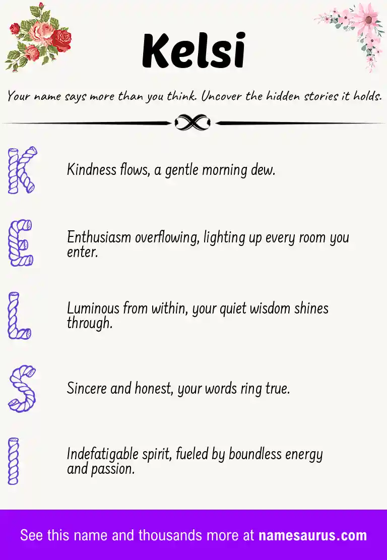 Acrostic poem about Kelsi.