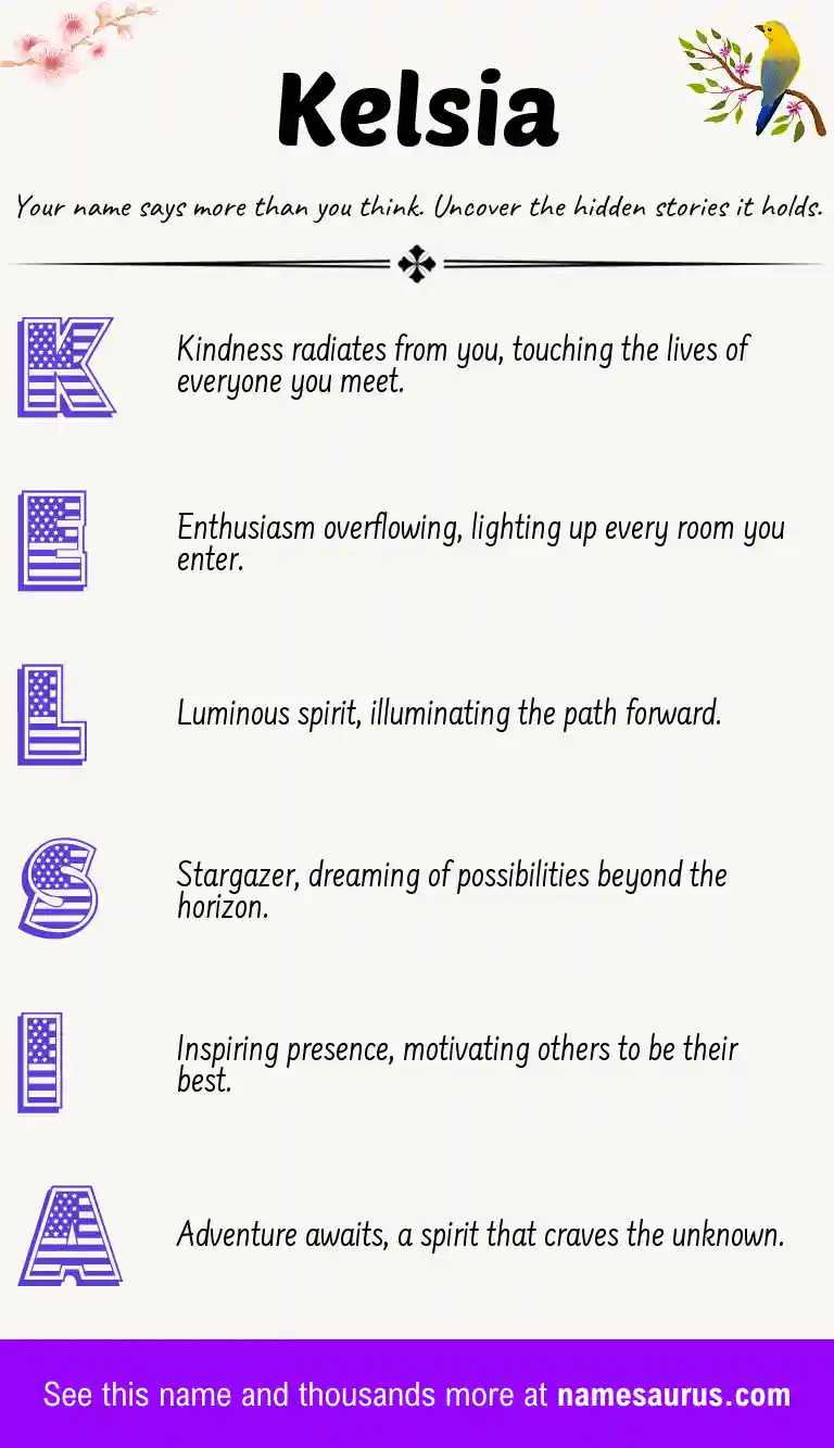 Acrostic poem about Kelsia.