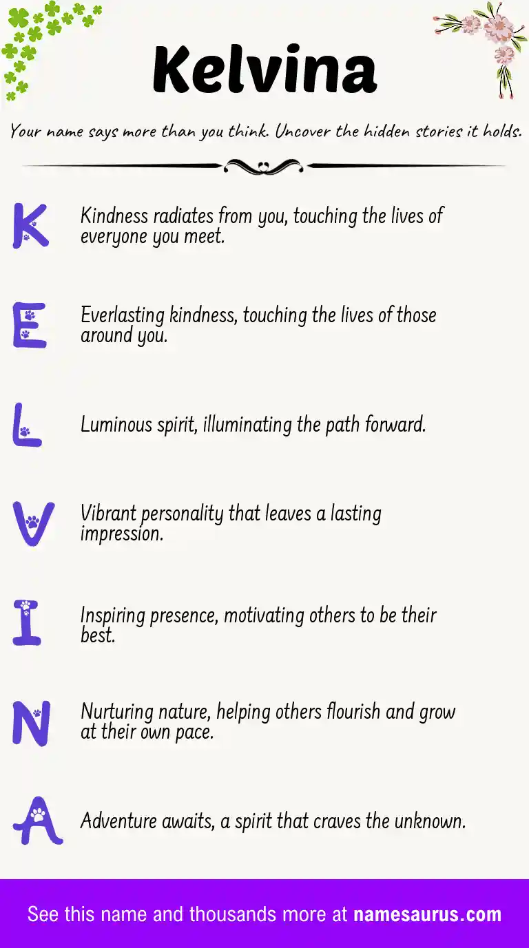 Acrostic poem about Kelvina.