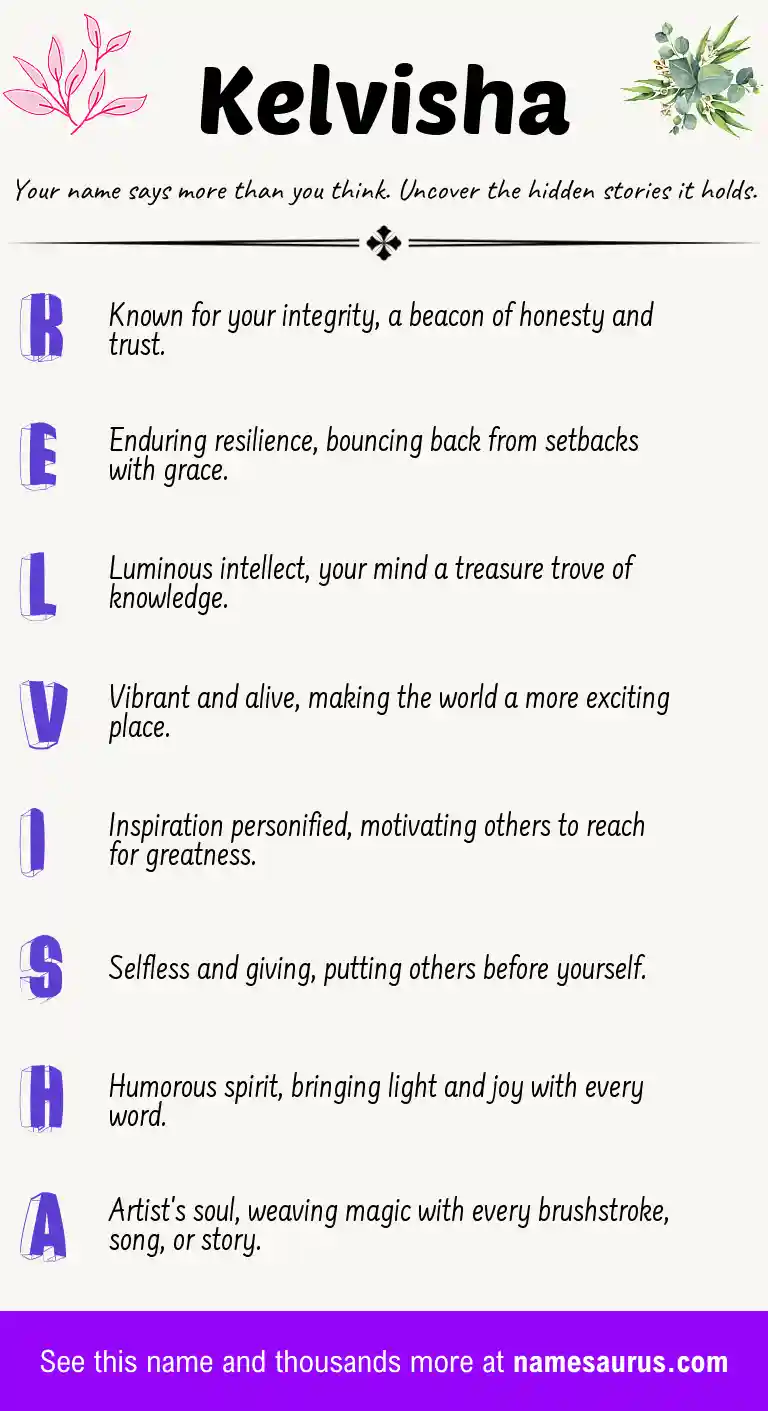 Acrostic poem about Kelvisha.