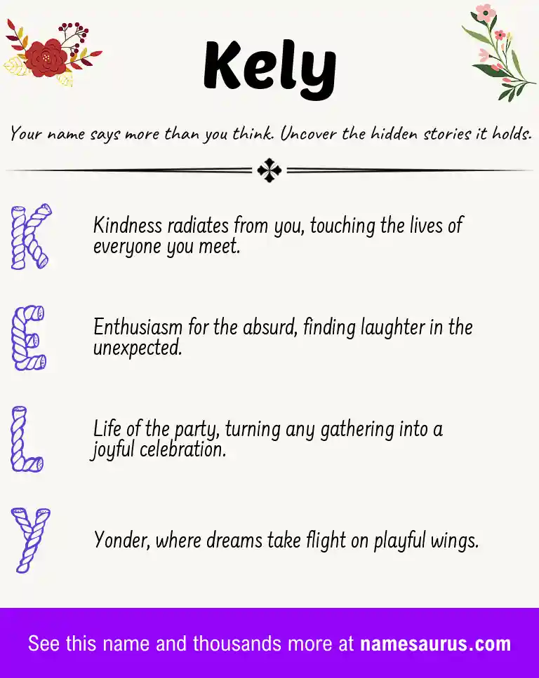 Acrostic poem about Kely.
