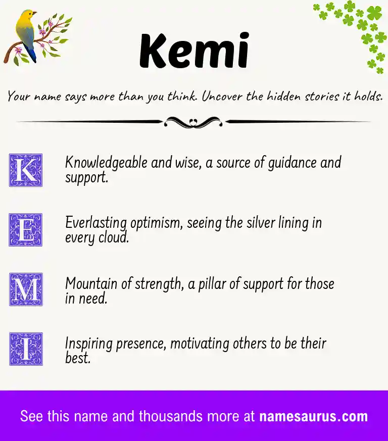 Acrostic poem about Kemi.
