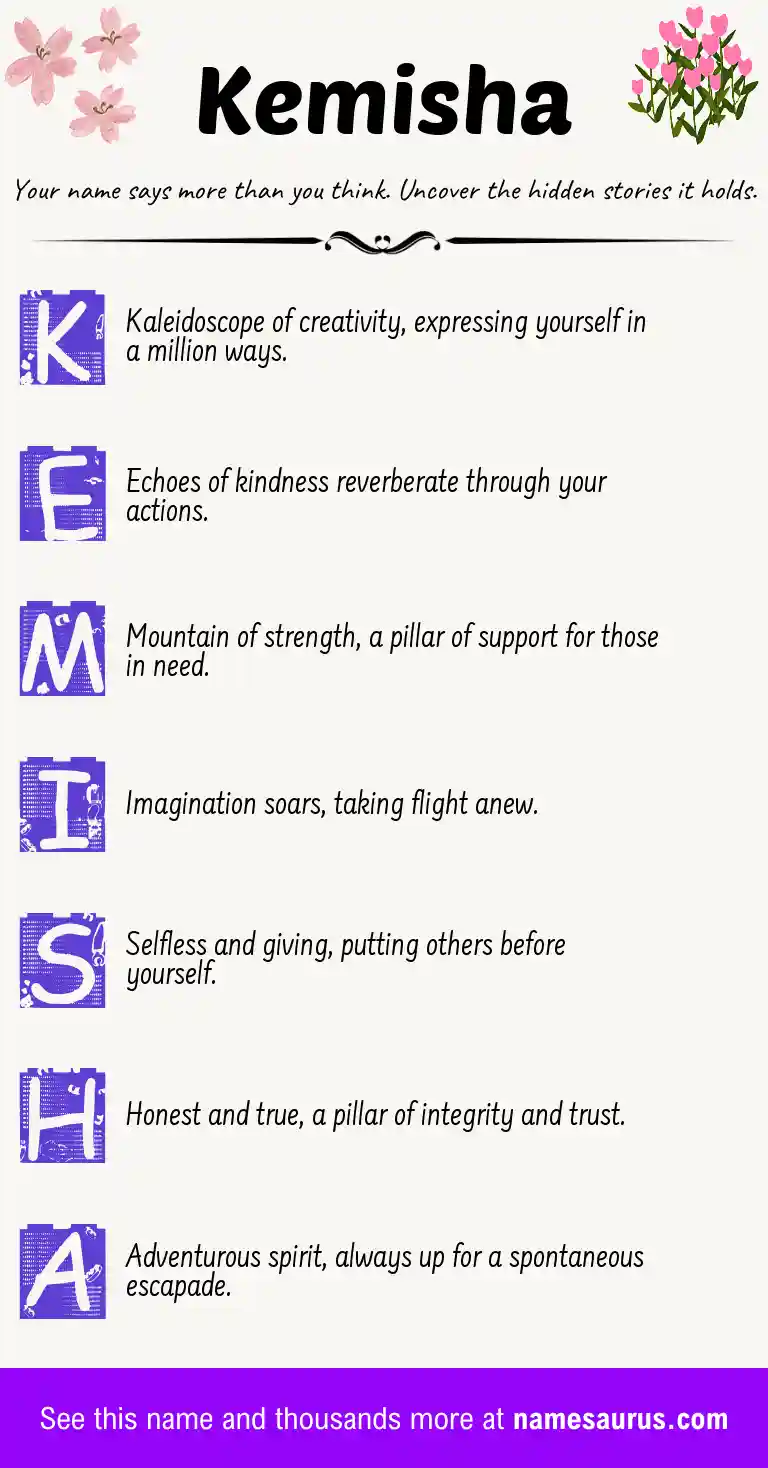 Acrostic poem about Kemisha.