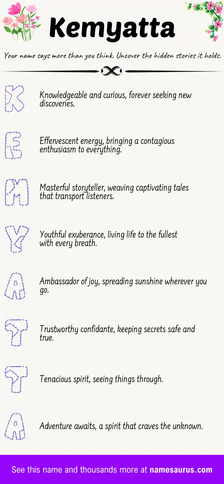 Acrostic poem about Kemyatta.