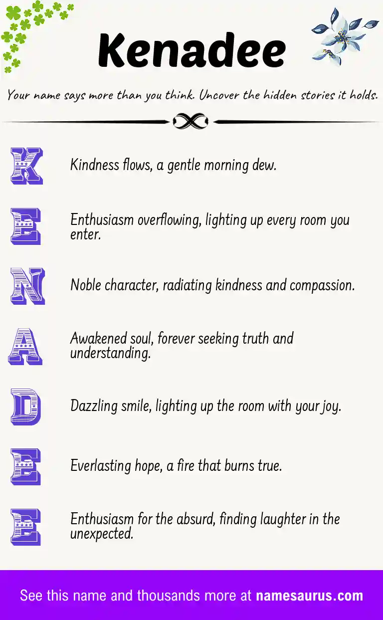 Acrostic poem about Kenadee.