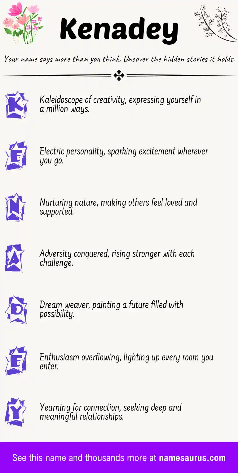 Acrostic poem about Kenadey.