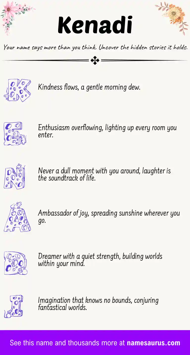 Acrostic poem about Kenadi.