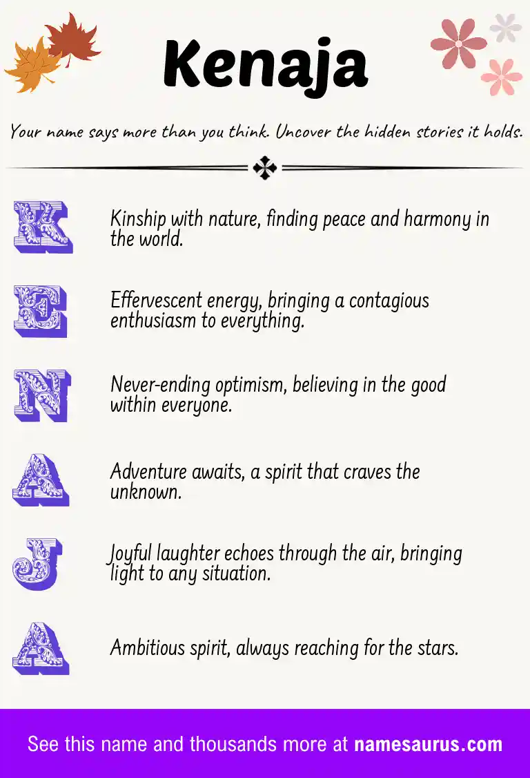 Acrostic poem about Kenaja.