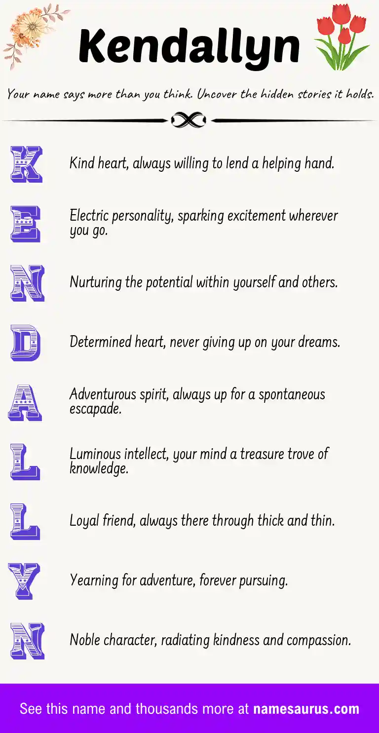 Acrostic poem about Kendallyn.
