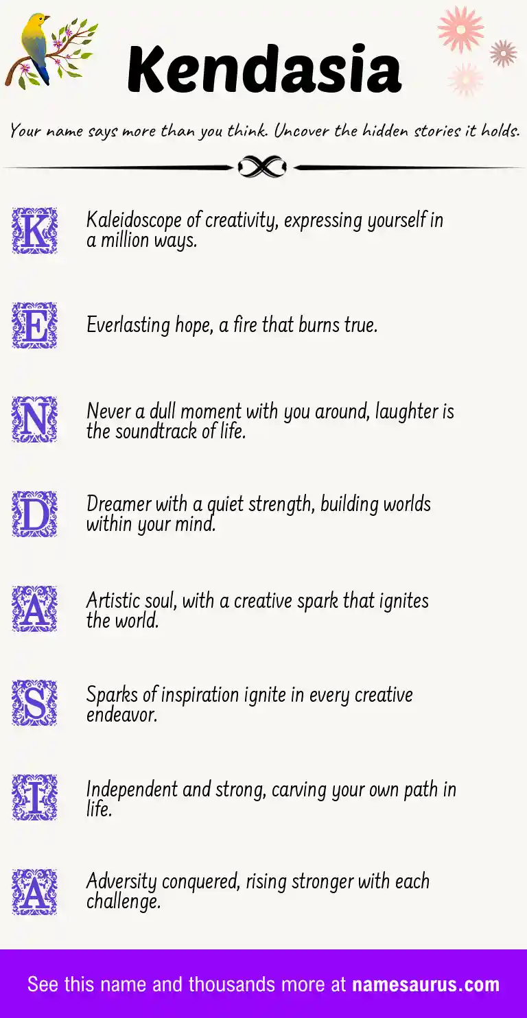Acrostic poem about Kendasia.