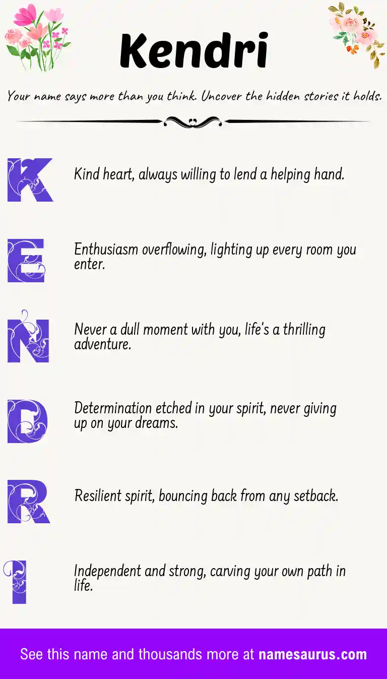 Acrostic poem about Kendri.