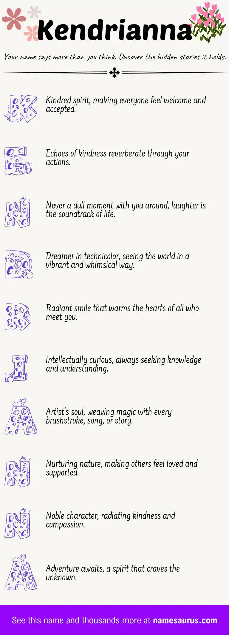 Acrostic poem about Kendrianna.