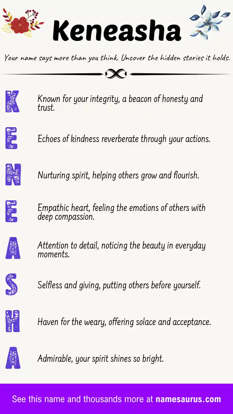 Acrostic poem about Keneasha.