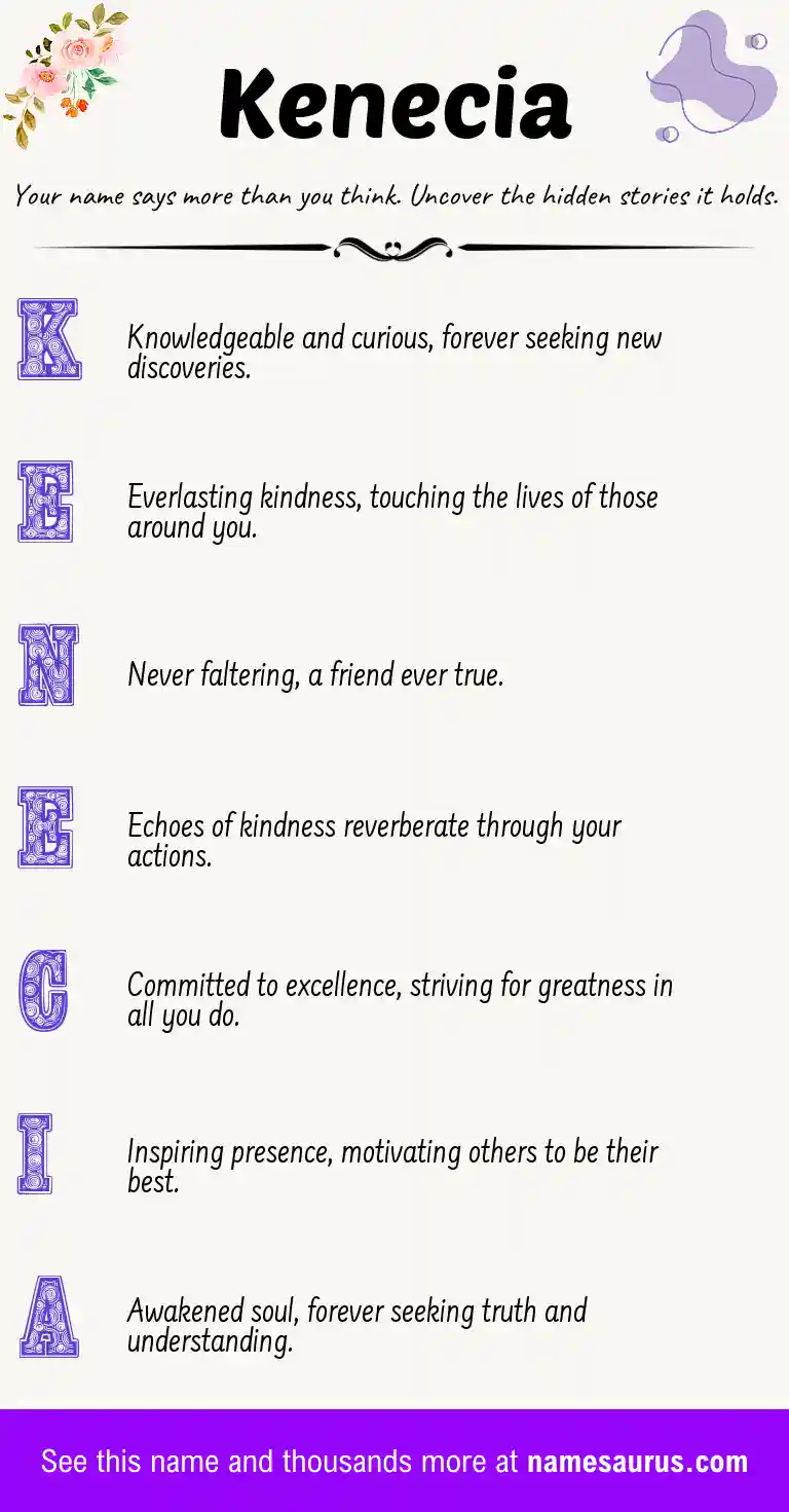 Acrostic poem about Kenecia.