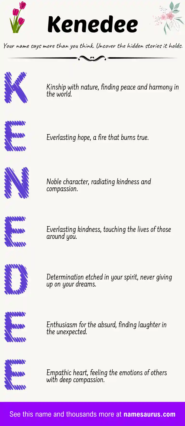 Acrostic poem about Kenedee.