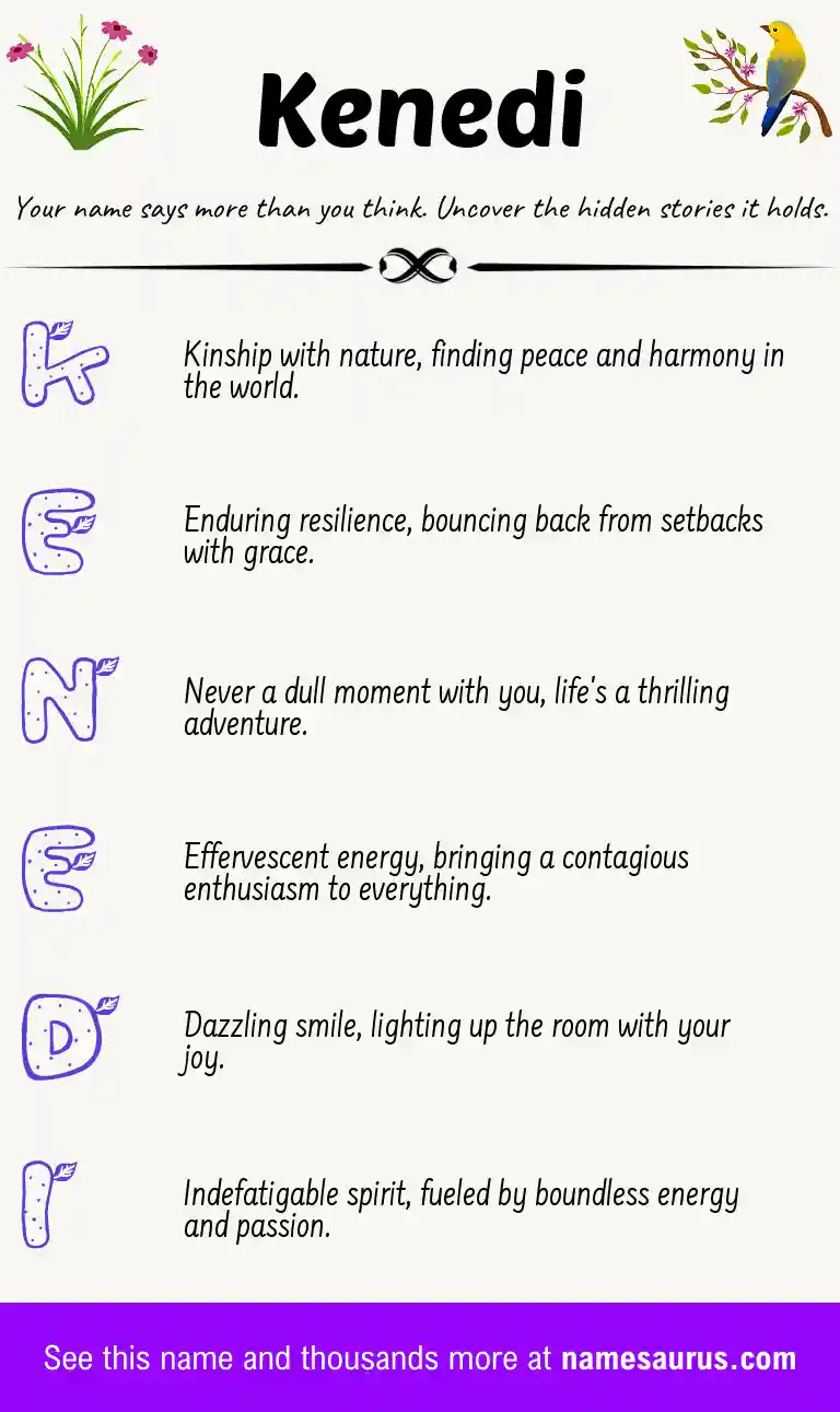 Acrostic poem about Kenedi.