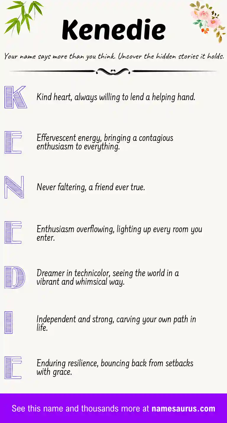 Acrostic poem about Kenedie.