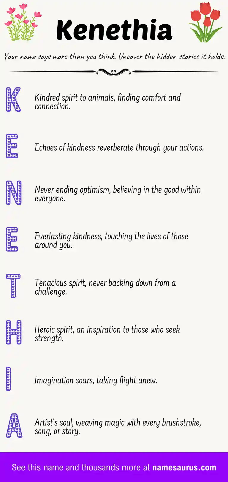 Acrostic poem about Kenethia.