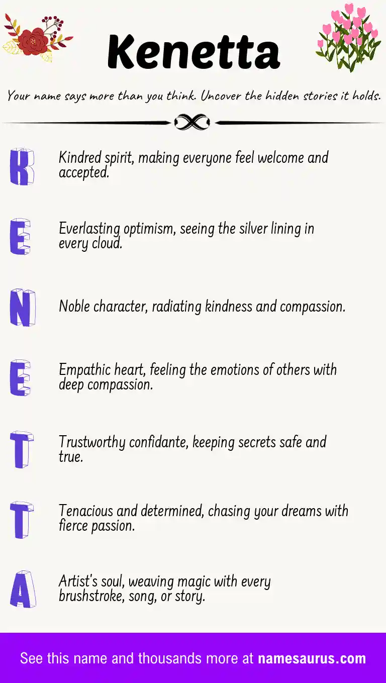 Acrostic poem about Kenetta.