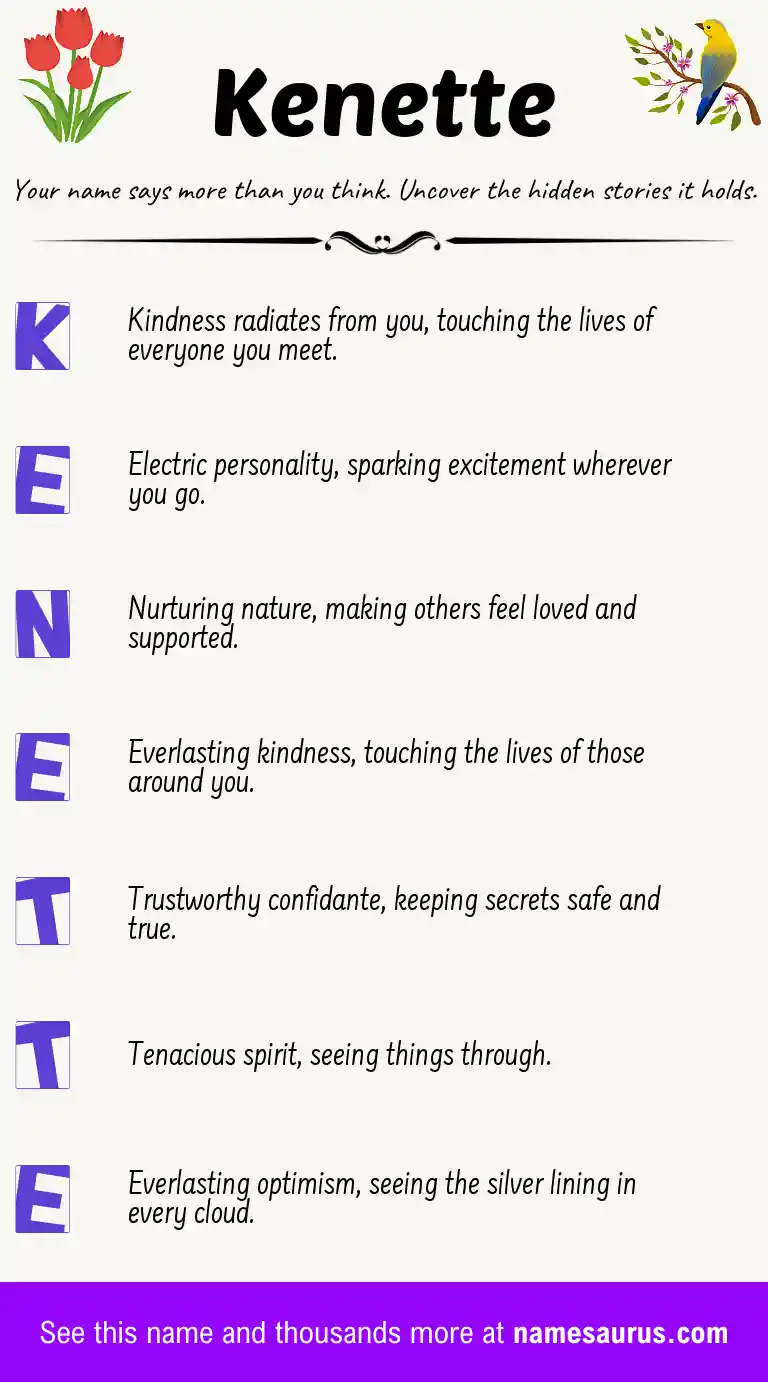Acrostic poem about Kenette.