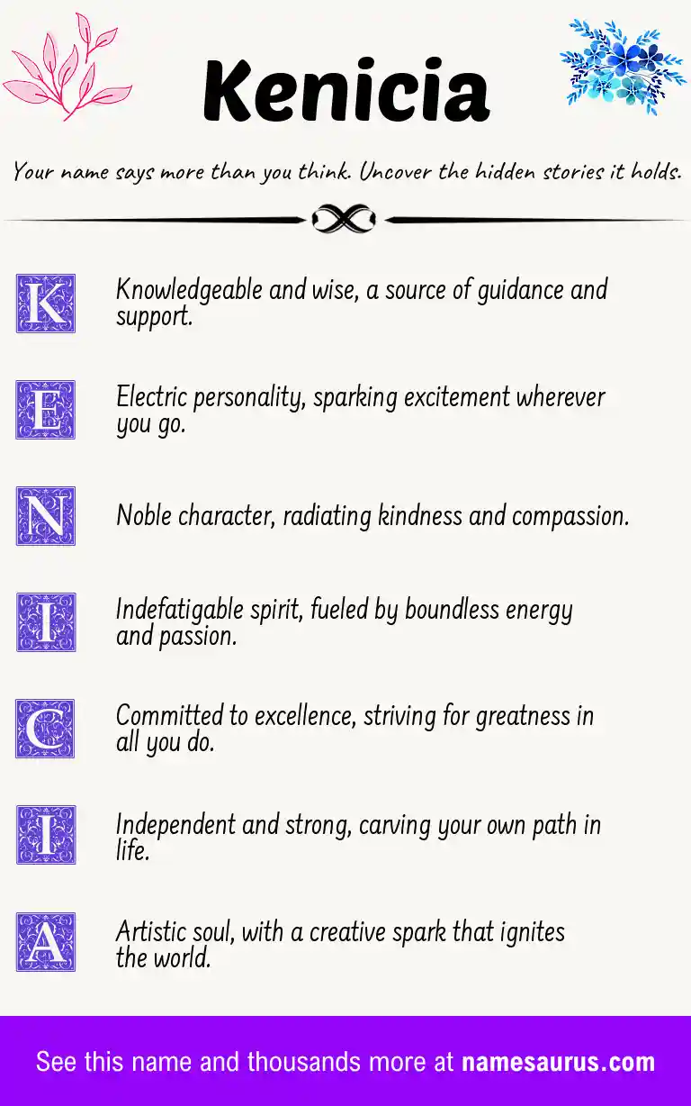 Acrostic poem about Kenicia.
