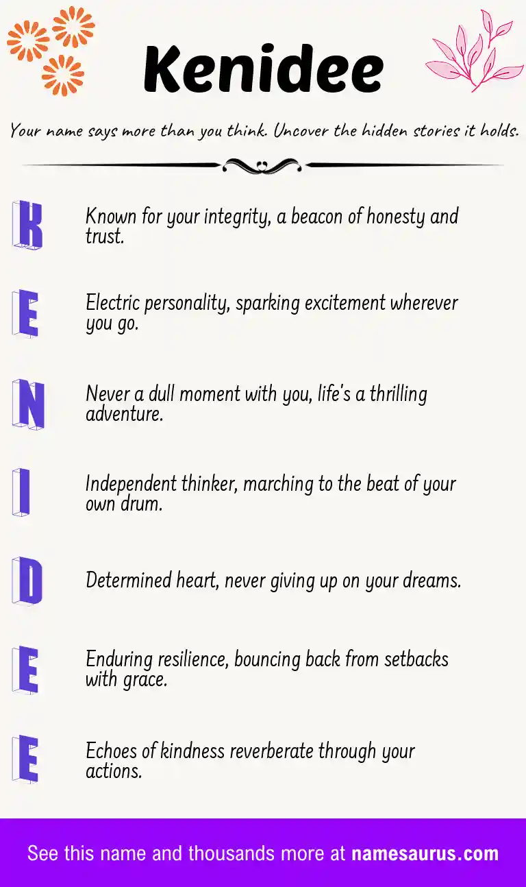 Acrostic poem about Kenidee.