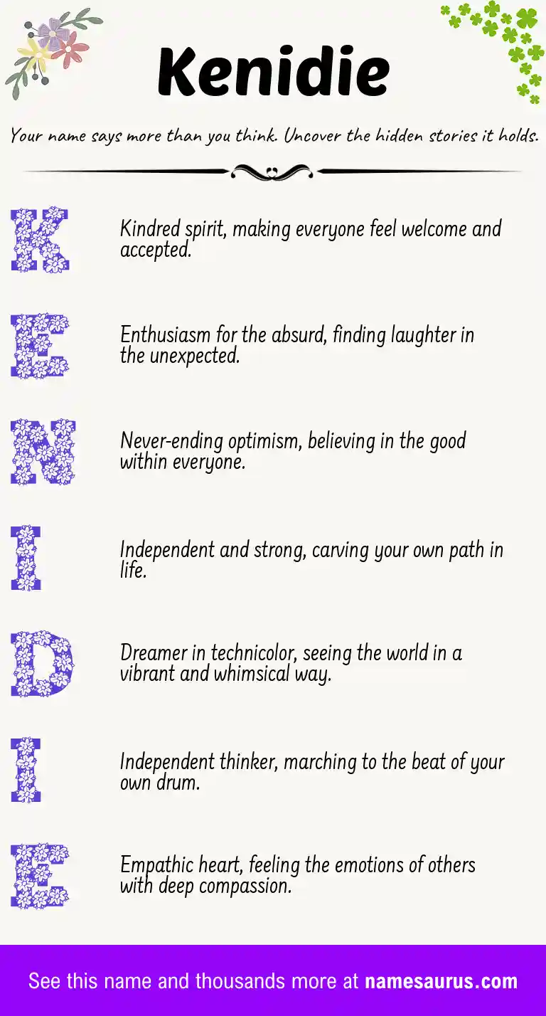 Acrostic poem about Kenidie.