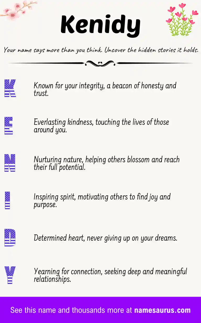 Acrostic poem about Kenidy.
