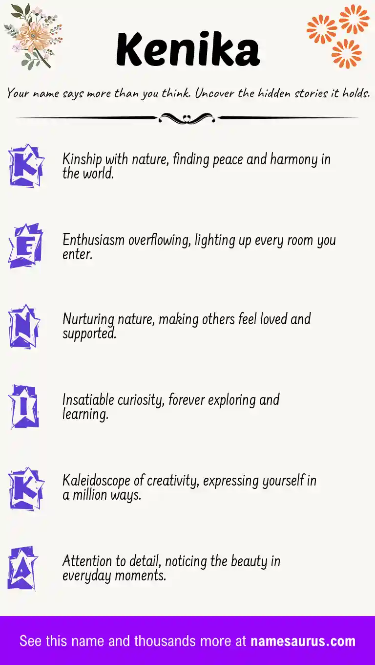 Acrostic poem about Kenika.