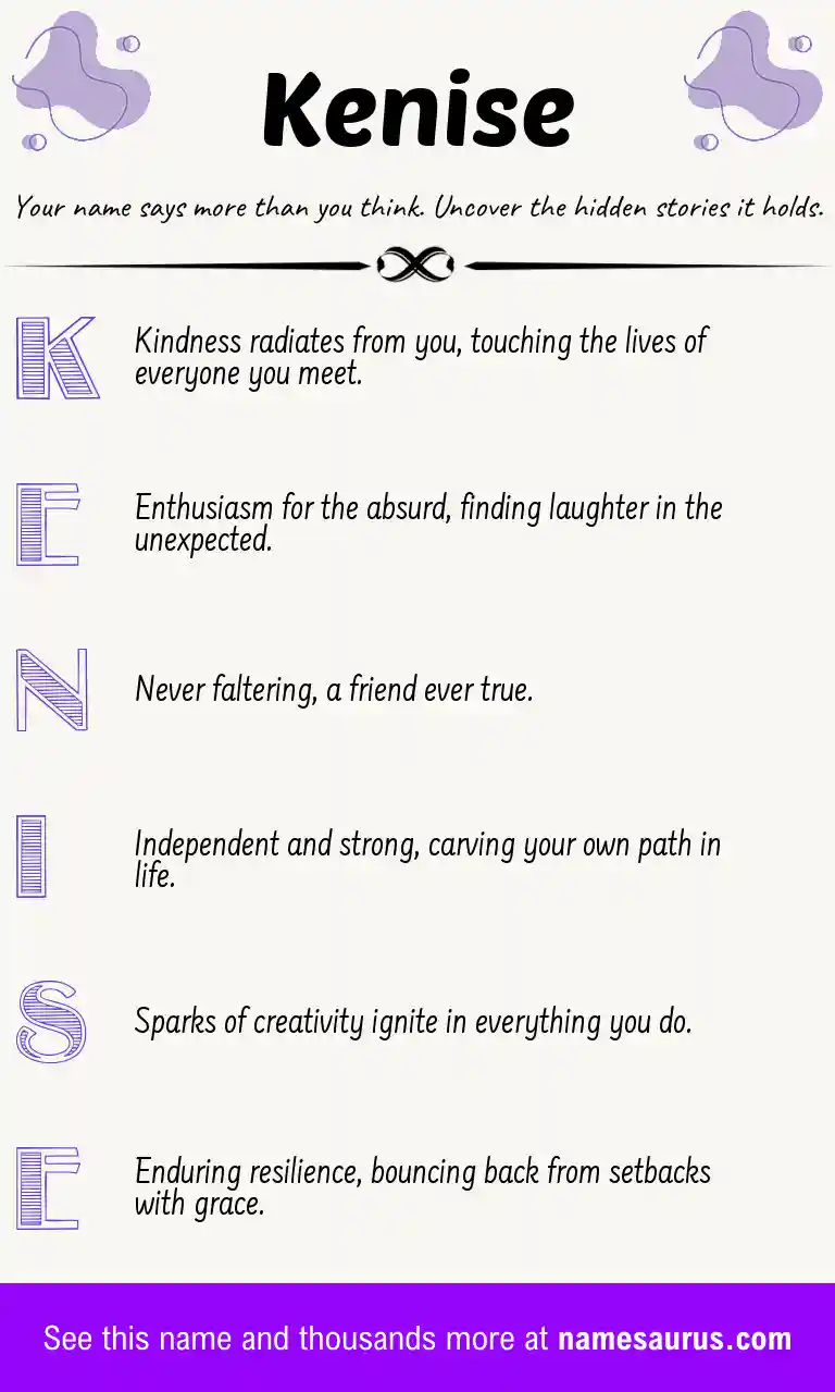 Acrostic poem about Kenise.
