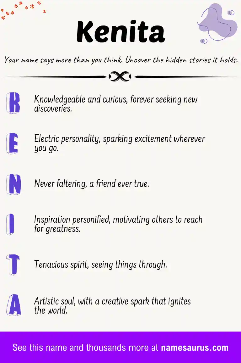 Acrostic poem about Kenita.