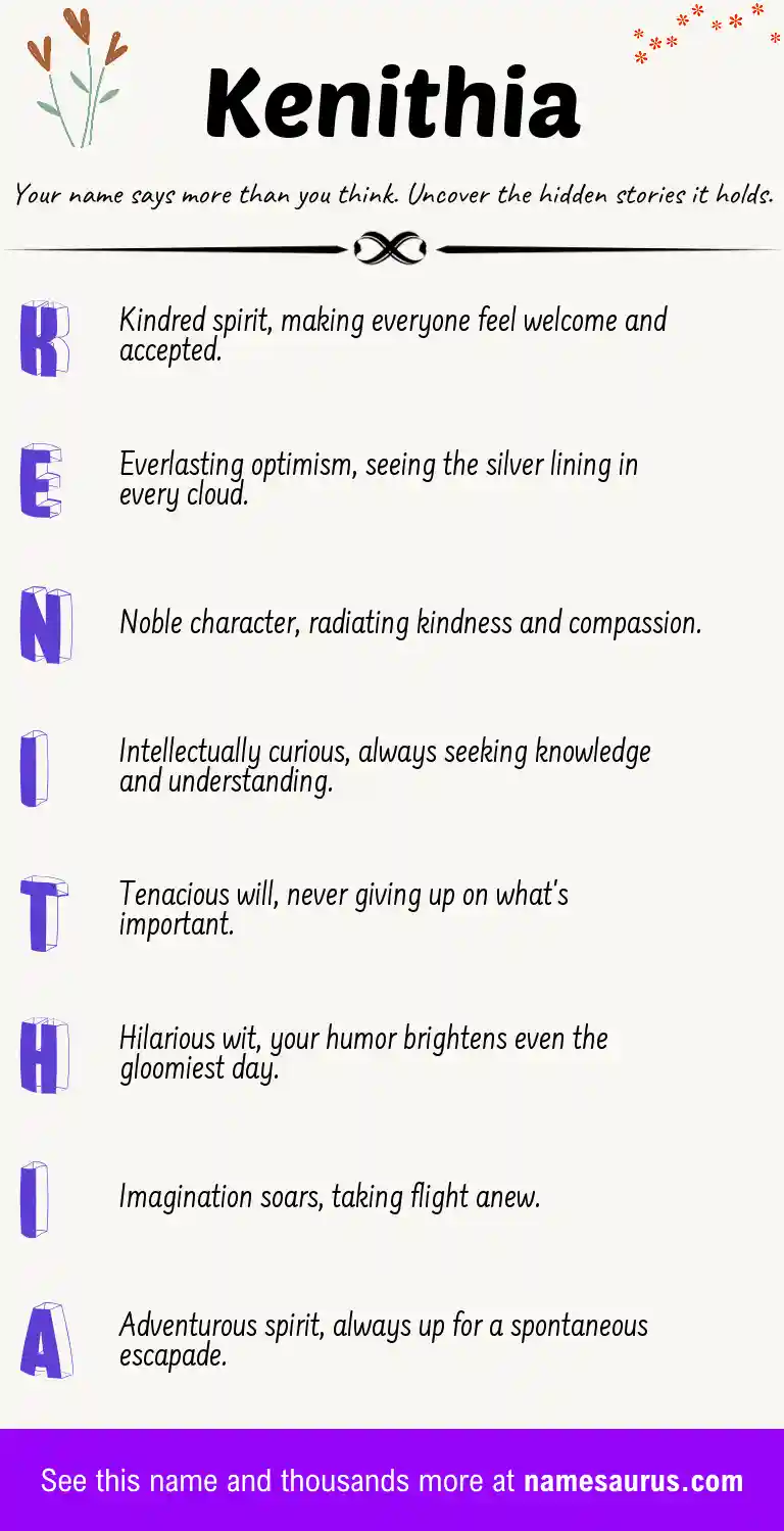 Acrostic poem about Kenithia.