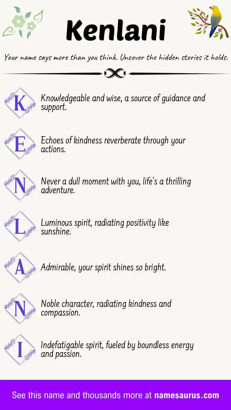 Acrostic poem about Kenlani.