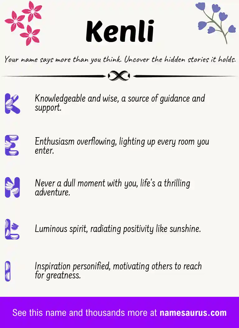 Acrostic poem about Kenli.