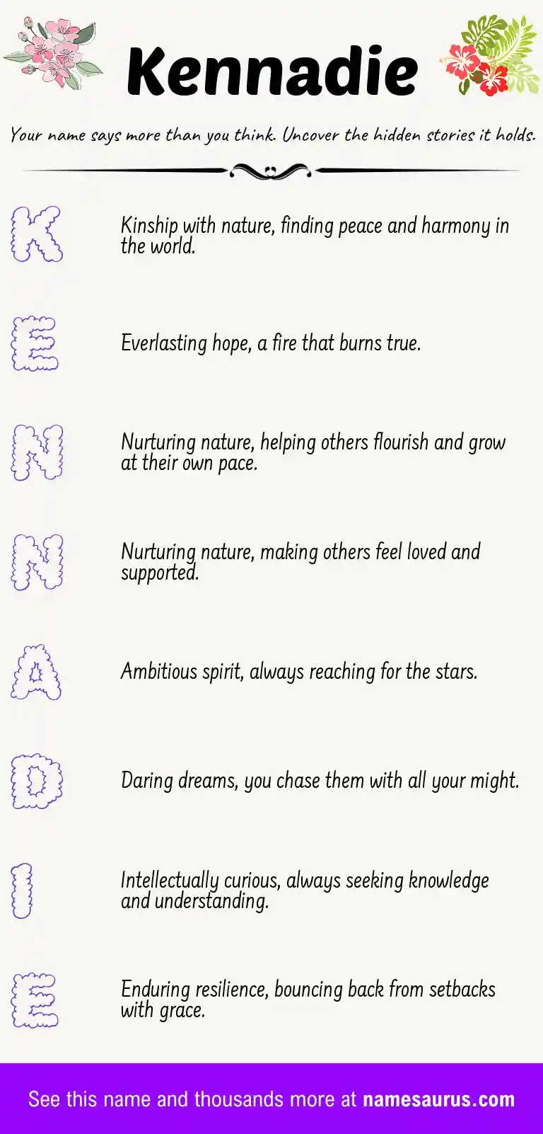 Acrostic poem about Kennadie.