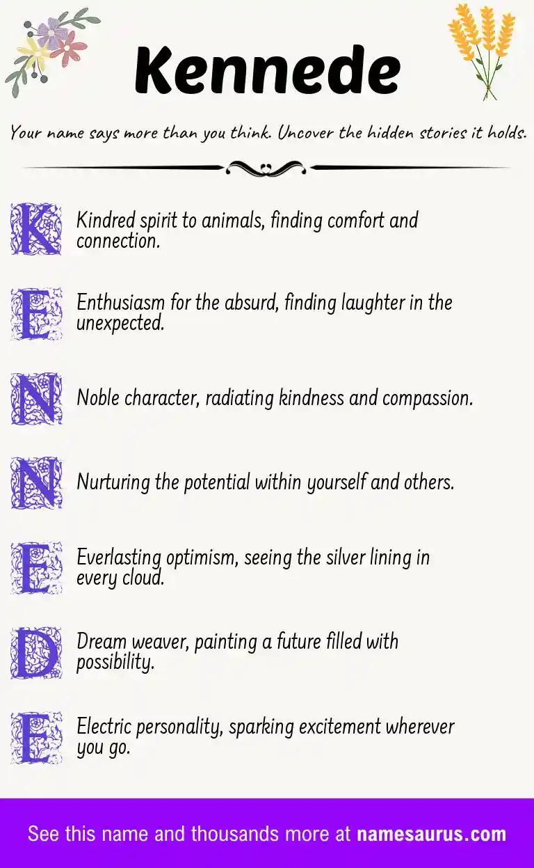 Acrostic poem about Kennede.