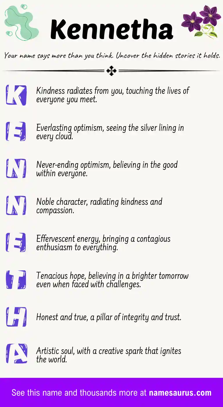 Acrostic poem about Kennetha.