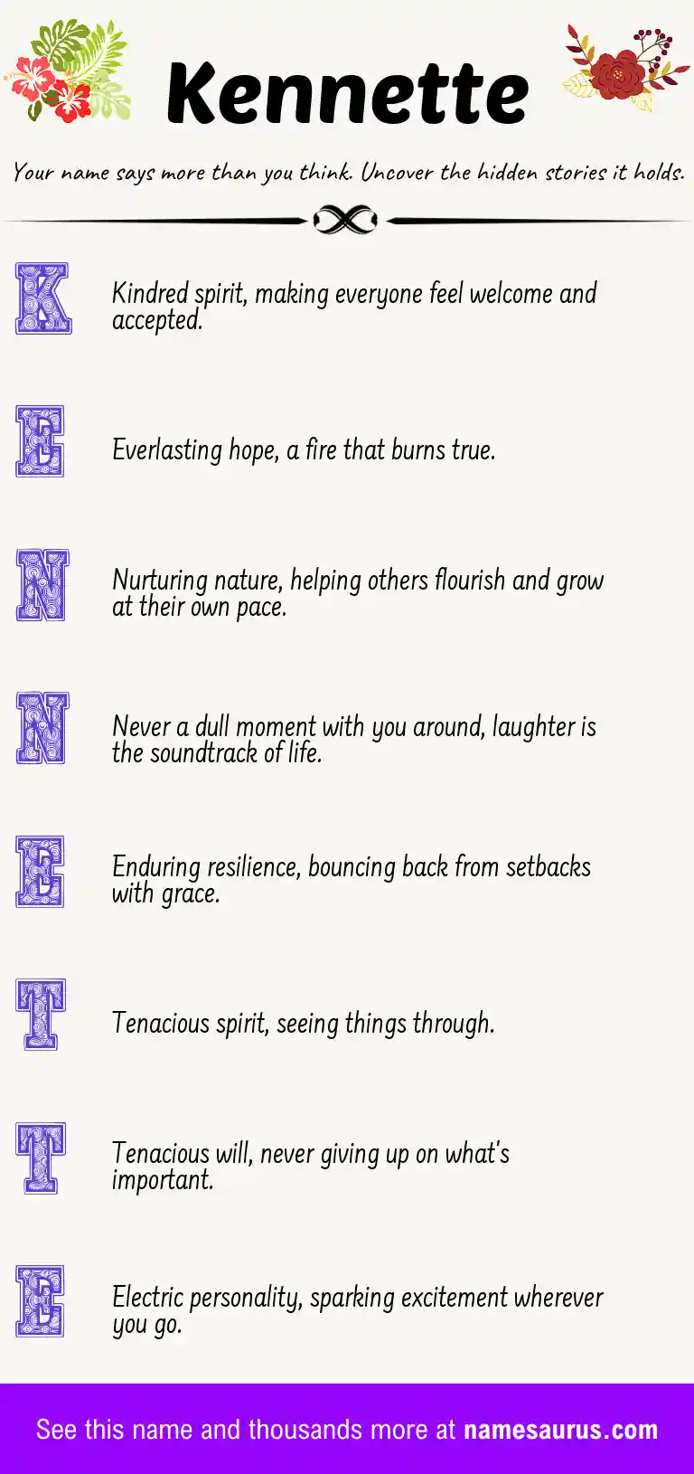 Acrostic poem about Kennette.
