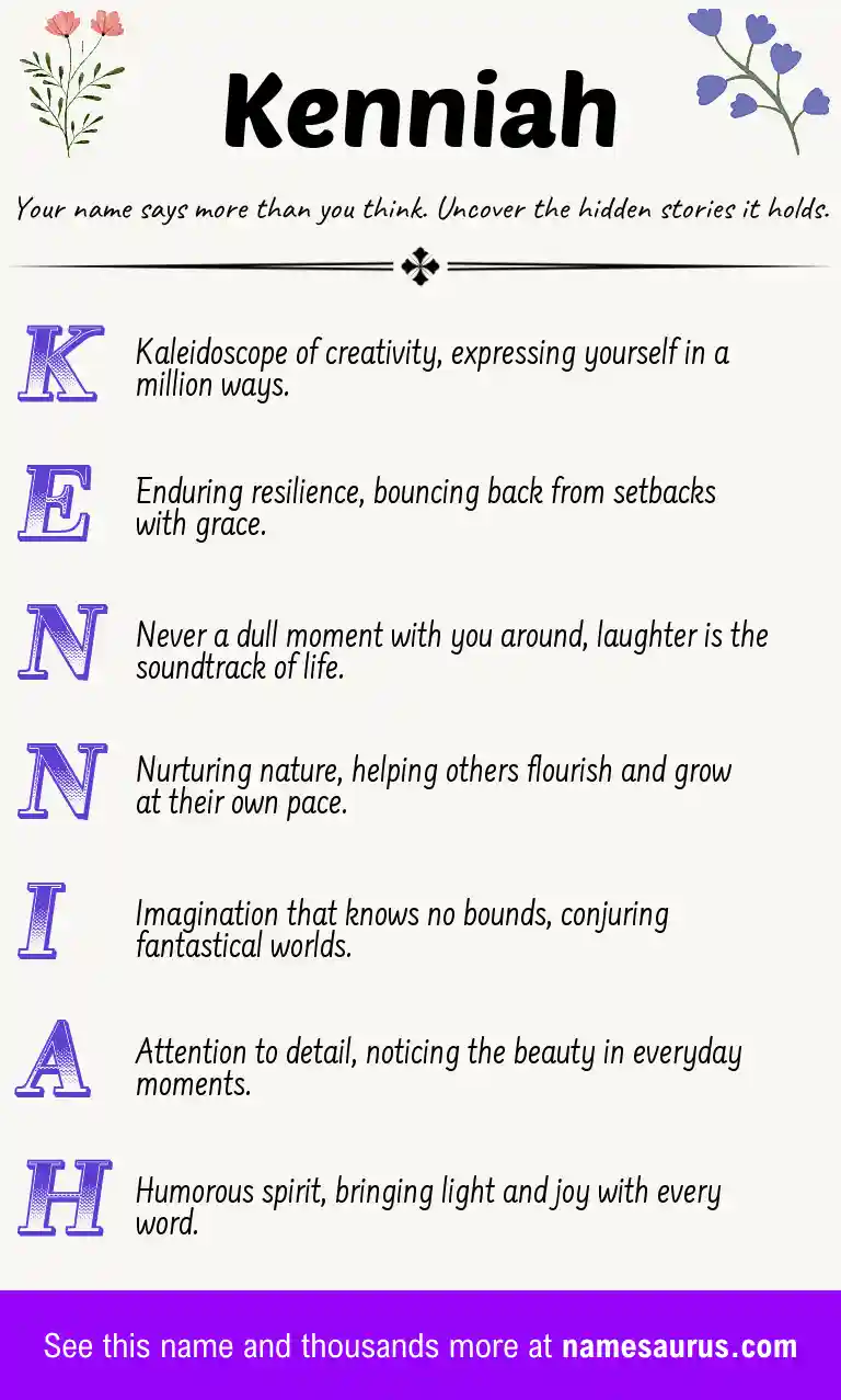 Acrostic poem about Kenniah.