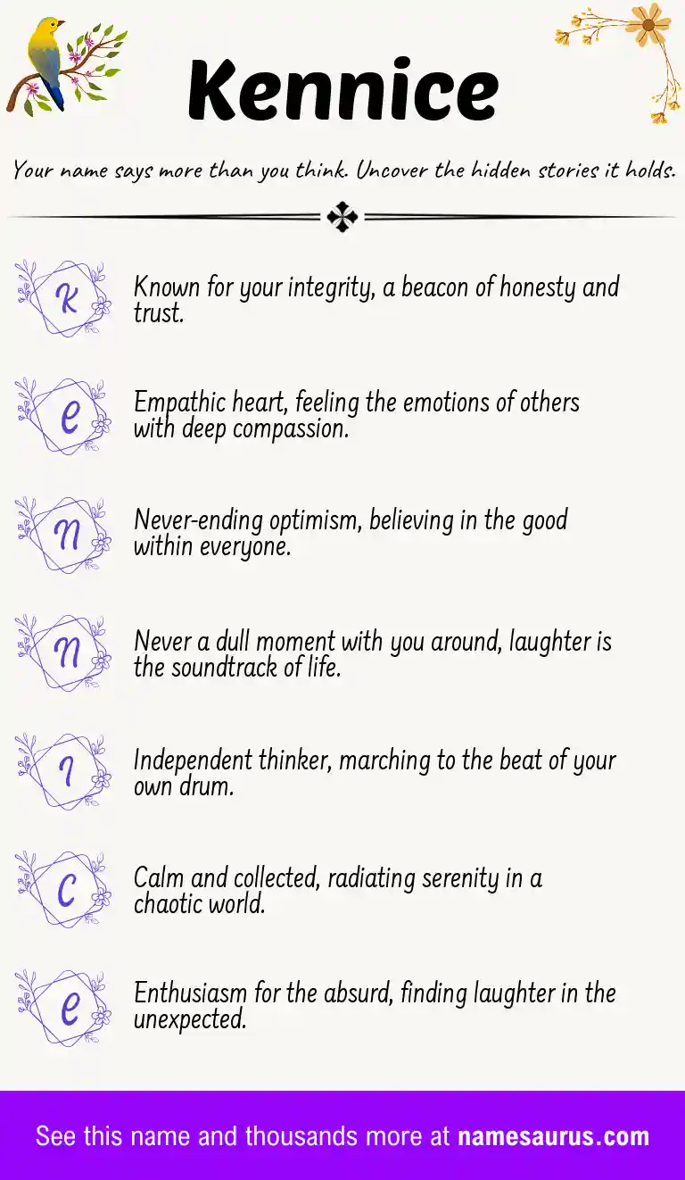 Acrostic poem about Kennice.